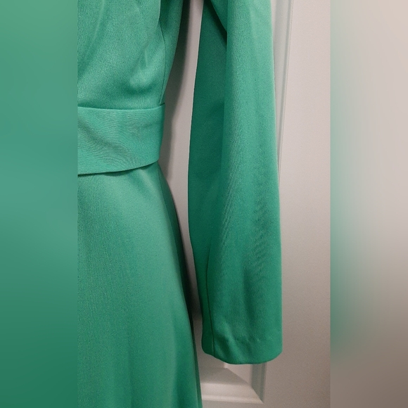 Vintage Green Long Formal Women's 2 Piece Dress See Measurements Small? - Picture 3 of 7